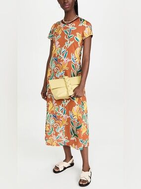 La DoubleJ Sporty Swing Dress Lily Print Made in Italy Floral Maximalist Medium